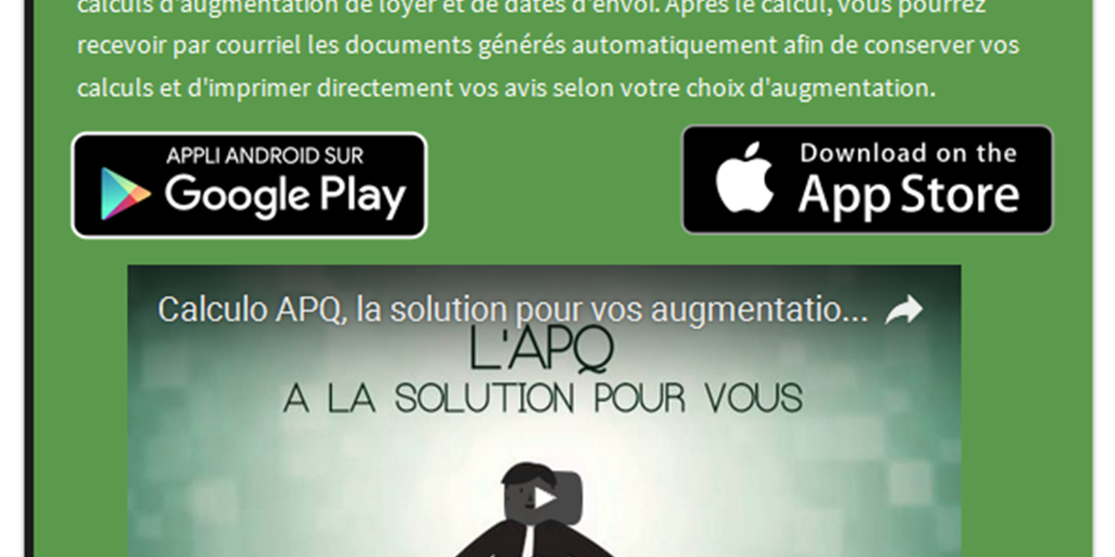 Calculo APQ pour vos augmentations 2021