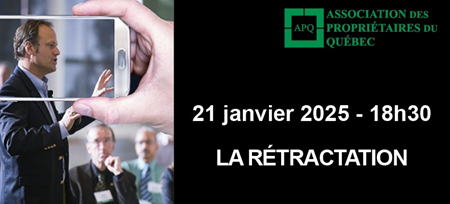 Mardi le 21 janvier 2025 : La rétractation